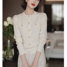 Women's Jackets Knitted Cardigan Sweater Fashion Women Autumn Long Sleeve Short Coat Korean Single Breasted Slim Top Casual Pull Femme 17375 230824