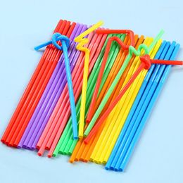 Disposable Cups Straws 1000pcs Colour Creative Art Blow Painting Straw Juice Milk Tea Kindergarten Children Handmade Diy Material