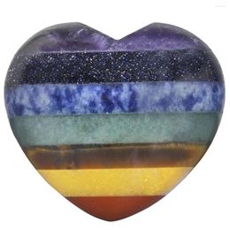 Jewellery Pouches TUMBEELLUWA 7 Chakra Stone Heart Love Healing Crystal Palm Worry Reiki Balancing Decoration