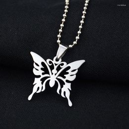 Pendant Necklaces Unique Hollow Butterfly Necklace Stainless Steel Girl Women Jewelry Gift