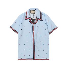 Men's Dress Shirts Mens Shirts Hawaii Letter Printing Designer Shirt Slim Fit Men Casual Male Clothing267V