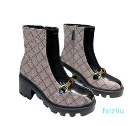 top quality Casual Shoes Women Boots Designer High Heels Ankle Boot Real shoes Fashion Winter Fall Martin Cowboy Leather quilted