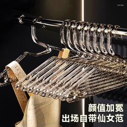 Hangers 10pcs Transparent Ins Seamless Non-slip Clothes Hanging Skirt Wardrobe Support Home Drying Rack