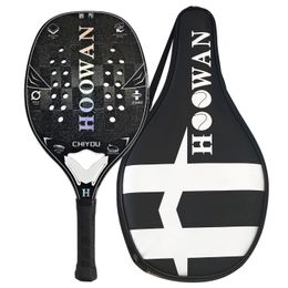 Raquetes de squash Hoowan Chiyou 24K Raquete de tênis de praia Fibra de carbono com quadro de 20mm Arma fina equilibrada para jogador avançado 230824