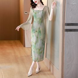 Casual Dresses Chinese Style Women's Senior Sense Chic Long Skirt Temperament Slimming Design Dress Children Summer