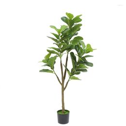 Decorative Flowers 180CM Approaching Nature Fake Plants Flower Bonsai Tree Potted Large Interior Decoration Ficus Lyrata Rubber Flowerpot