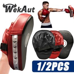 Sand Bag Curved Boxing Muay Thai Hand Target Sanda Training Thickened Earthquakeresistant Baffle PU Leather 5finger 230824