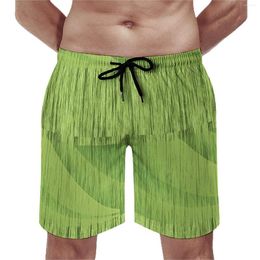 Men's Shorts Moss Print Gym Summer Green Layers Classic Board Short Pants Surfing Quick Drying Design Swim Trunks