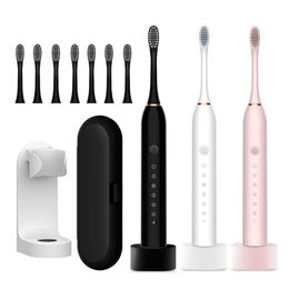 Toothbrush Electric Toothbrush with Stand Rechargeable USB Ultrasonic Toothbrush 6 Modes Sonic Toothbrush IPX7 Waterproof Travel Case 230824