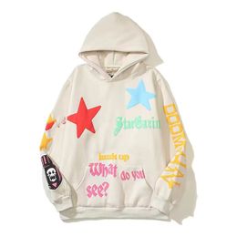 Quebrado planeta espuma carta impressão hoodie solto masculino y2k com capuz 3d espuma graffiti carta camisola hip hop harajuku moletom pulôver pop compilação 867