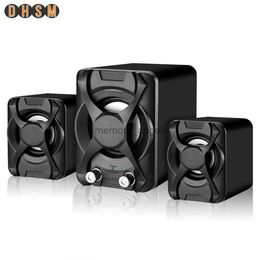 USB + AUX Wired Computer Subwoofer Speakers 5W+3W*2 Set Bass Reinforcement Stereo 2.1 for PC Phone Loudspeaker HKD230825