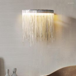 Wall Lamp Modern Tassel Living Room Luxury Home Decor LED Light For Kitchen Bedroom TV Background Creative Chain Sconce Lustres