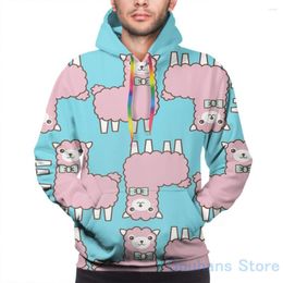 Men's Hoodies Mens Sweatshirt For Women Funny Amazing Alpacas Ascending -- Light Blue Print Casual Hoodie Streatwear