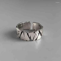 Cluster Rings Creative Forest Heart-Shaped Rock Stone Index Finger Silver Colour Adjustable For Women Fashion Korean Jewellery