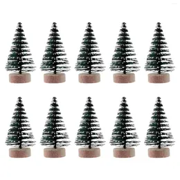 Christmas Decorations BESPORTBLE 10Pcs 5cm Mini Tree Decor With Snow Covered Pine DIY Ornaments For Home Party Bar
