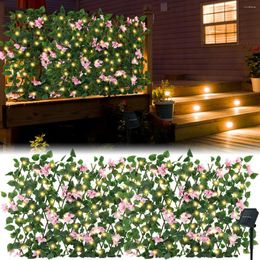 Fence Lawn Garden Decor Outdoor Solar For Privacy With Balcony Light String Artificial Expandable Hedges Garland