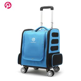 Guitar Wheeled Pet Carrier Backpack Breathable Two in One Comfort Cat Backpack Removable Rolling Wheels Trolley Cat Dog Travel Bag
