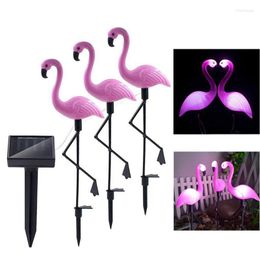 Solar Power Flamingo Lights Outdoor Fence Landscape Lamp Waterproof Courtyard Garden Lawn Patio Decoration Night