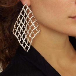 Dangle Earrings Luxury Full Shiny Rhinstone Hyperbole For Women Fashion Jewellery Evening Dress Statement Accessories