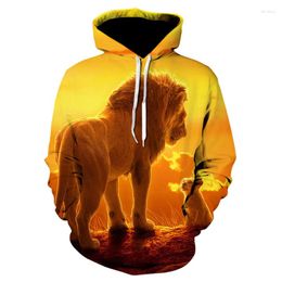 Men's Hoodies Lion 3D Print Hoodie Men Women Fashion Sweatshirts Fall Winter Casual Animal Pullovers Hip Hop Activewear Tops