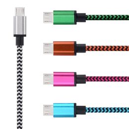 New 1M/3ft Snake weave Aluminu Braided FOR Micro TYPE-C FOR OTHER USB Cable Coiled Charger Data Sync Cable Cord For Cell phones Tablet PC 5 Colours