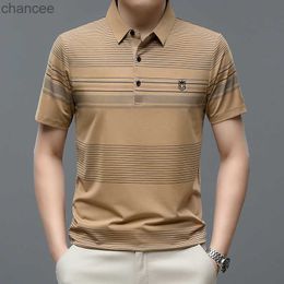 BROWON Brand Polo Shirt Men Tops 2023 New Fashion Smart Casual Short Sleeve Office Work Clothes Striped Print Summer Men Polo HKD230825