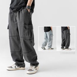 Mens Jeans Double Solid Pocket Spring Vintage Old Wash Work Suit Pants jeans for men 230825
