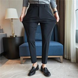 Men's Suits 2023 Spring Summer Men Solid Business Casual Trousers Thin Formal Office Pants Male Long Straight Suit P192