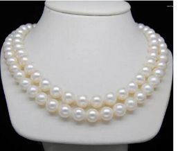 Chains CLASSIC 36" 9-10mm White Round Freshwater Cultured Pearls Necklace