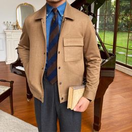 Men's Jackets Single-breasted Slim Lapel Casual Male England Simple And Light Luxury Coats Men Clothing Plus Size Outerwear