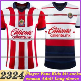 3 24 Fans Player De Guadalajara Chivas Soccer Jersey 3XL 4XL PGCHO A.VEGA ALVARADO F.BELTRAN 2023 football Shirt men kids kit