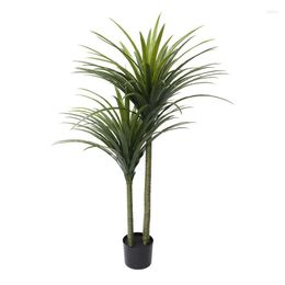 Decorative Flowers 150cm Large Artificial Dracaena Potted Plant Fake Plastic Palm Leaves Cycas Tropical Tree Bonsai For Home Garden Wedding