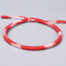 Charm Bracelets Tibetan Buddhist Handmade Lucky Knots Rope For Women Men Buddhism Braided Gradient Bless Bangle Amulet