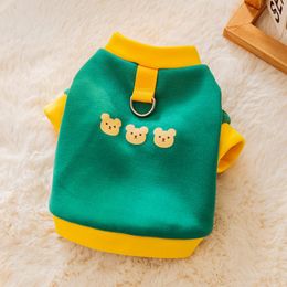 Dog Apparel Bear Hoodie Pet Dogs Clothing Thicker Cartoon Small Costume Autumn Winter Warm Boy Girl Green Outfits Mascotas Clothes