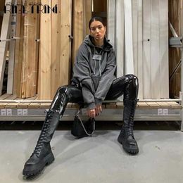 Boots RIBETRINI 2020 Autumn New Arrival Luxury Brand Design mid-calf Boots Women Cool High Platform Boots Wedges Shoes Woman T230824