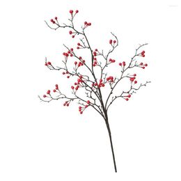 Decorative Flowers 108cm Artificial Berry Large Branch Red Fortune Fruit Bean Happy Event Flower Home Living Room Wedding Ornaments