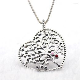 Chains Genuine 925 Sterling Silver Chain Necklace Tree Of Love Pendants Necklaces For Women DIY Jewellery Party Gift Collier Wholesale