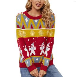 Women's Sweaters Autumn And Winter Cartoon Cute Pattern Round Neck Long Sleeve Pullover Loose Knit Sweater Christmas Warmer