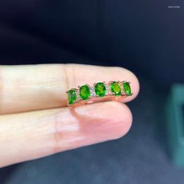 Cluster Rings Sale Charming Natural Green Diopside Ring For Women Jewellery Real 925 Silver Many Gemstone Engagement Party Gift Beautiful