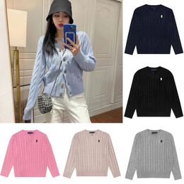 New model 2024 Designer Womens Sweaters Knitting Long Sleeve Pullover Knitted Print Samll Pony Embroidery Clothing Top