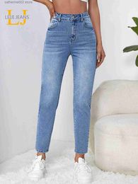 Women's Jeans Women Harem Loose High Waist Jeans Plus Size 100kgs 175cms Tall Lady Women Jeans Stretchy Black Straight Women Jeans for Mom T230826
