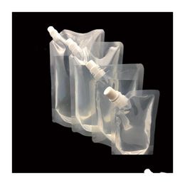 Packing Bags Wholesale Doypack 250Ml 350Ml 420Ml 500Ml Plastic Stand Up Spout Liquid Bag Pack Beverage Drink Pouch Drop Delivery Off Otefn