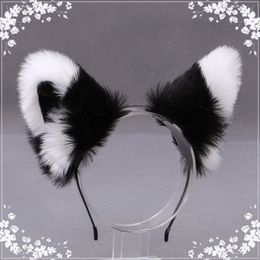 Headbands 1PC Realistic Furry Animal Cat Ears Headband Lolita Cute Faux Fur Anime Hair Hoop Halloween Cosplay Party Headpiece 230826