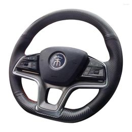 Steering Wheel Covers Braid Car Cover Anti-Slip Carbon Fiber For BYD Song Plus Dmi Pro EV Energy Qin 2023-2024