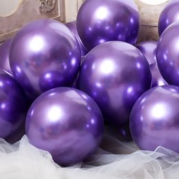 Other Event Party Supplies 3050100pcs 510inch Metal Gold Silver Blue Green Purple Latex Balloons Wedding Happy Birthday Chrome Air Helium Balloon 230825