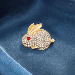 Brooches Female Simple White Crystal Cute For Women Luxury Yellow Gold Color Zircon Alloy Animal Brooch Safety Pins