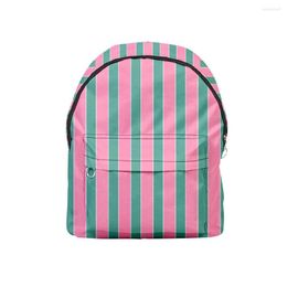 School Bags Pink B Backpacks Women Fashion Stripe Book Bag Student Girls Casual Versatile Backpack Female Simple Durable