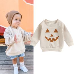 Hoodies Sweatshirts FOCUSNORM 0-4Y Halloween Infant Baby Girls Boys T Shirts Long Sleeve Pumpkin Print Pullover Sweatshirt Autumn Tops 230825