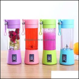 Fruit Vegetable Tools 1300Ma Electric Juicer Cup Mini Portable Usb Rechargeable Juice Blender And Mixer 2 Leaf Plastic Making Cups Dhgqr