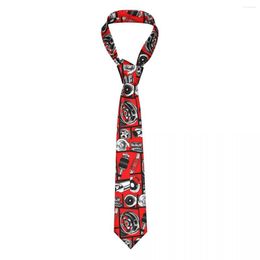 Bow Ties Car Culture Necktie Men Slim Polyester 8 Cm Wide Neck Tie For Mens Shirt Accessories Cravat Cosplay Props